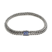 JOHN HARDY Icon Bracelet, Sterling Silver, Reversible Blue Sapphire and Black Sapphire Gemstones, 6.5mm